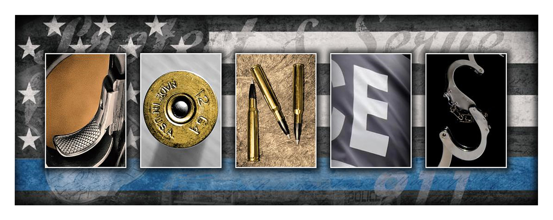 Law Enforcement Officer Block Letter Personalized Block Mount Artwork ...